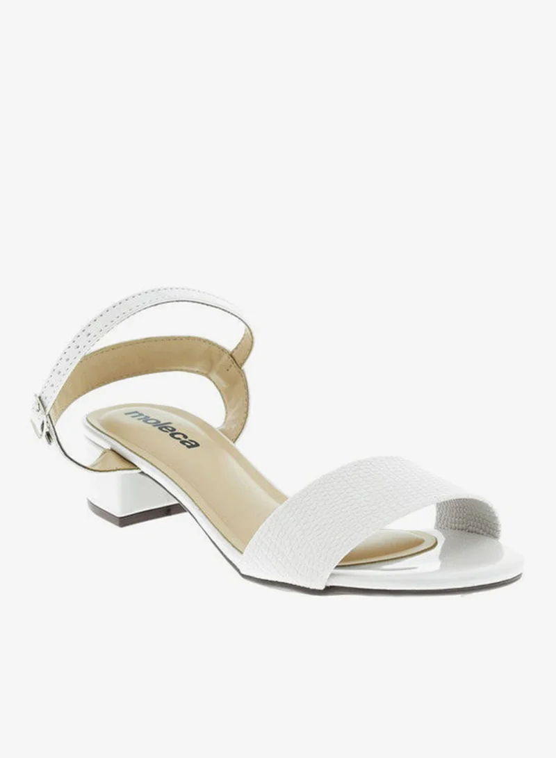 موليكا صنادل نسائية بكعب متوسط من موليكا، أوف وايت، صنع في البرازيل