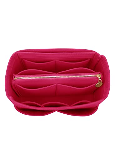 LEXSION Felt Purse Bag Organizer Insert with zipper Bag Tote Shaper Fit Speedy Neverful PM MM 8021 Rosy L2 - Image 1