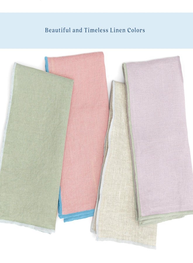 ELYN Linen Napkins, Reusable & Washable Cloth Napkins, Made with 100% European Flax Linen, Set of 6, 18 x18 inches, Soft & Elegant Dinner Napkins for All Occasions & Home Décor (Sage/Light Blue) - Image 4
