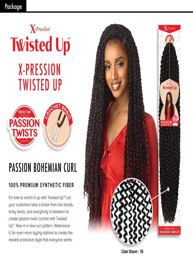 x-pression MULTI PACK DEALS! Outre Crochet Braids X-Pression Twisted Up Passion Bohemian Curl 24" (1-PACK, 2T1B/425) - Image 3