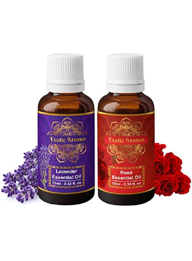 Exotic Aromas Lavender Essential Oil Rose Oil Pack Of 2 - Image 1