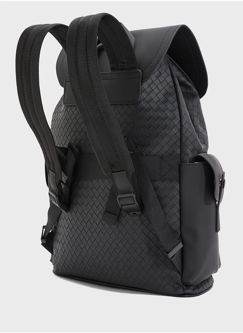 Robert Wood Premium Faux Leather Textured Backpack