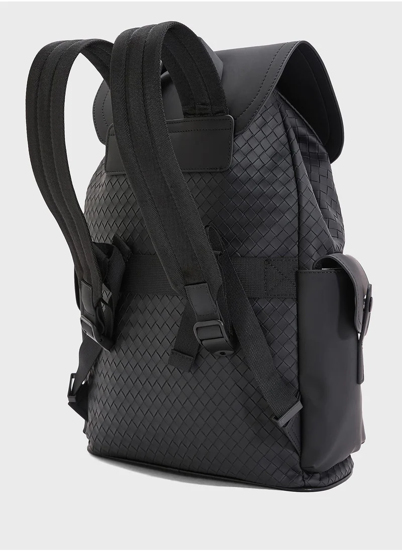 Robert Wood Premium Faux Leather Textured Backpack