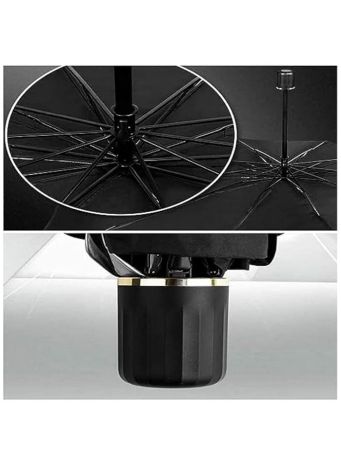 Bastec MYK Car Windshield Sun Shade Umbrella,Car UV Sunshade Umbrella Windshield Block Cover,Foldable Car Sun Visor Windshields Sun Shade Cover for Most Car with Leather storage pocket 140 * 80cm - Image 2