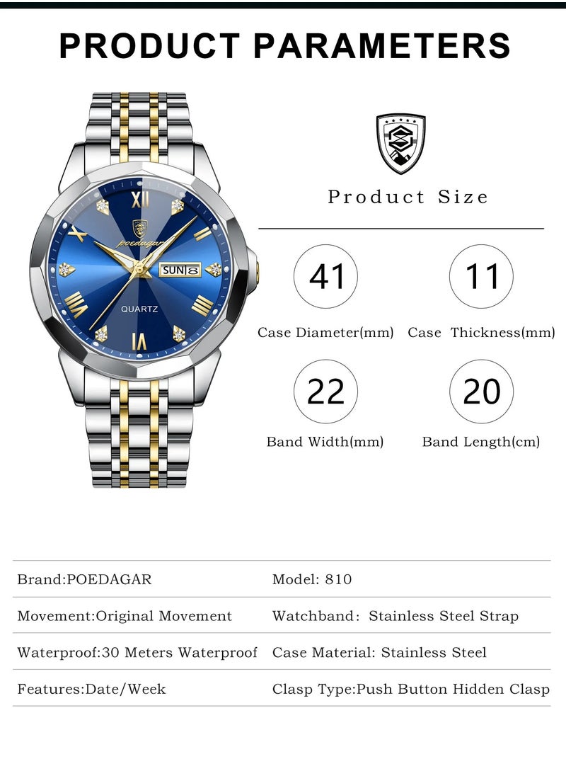 POEDAGAR - Man Watch Waterproof Luminous Men's Watch Quartz，Men's Wrist Watches - Image 1