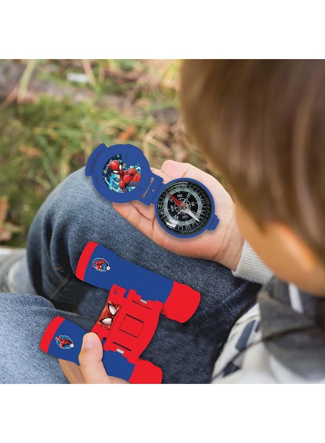 Lexibook Spider-Man Adventurer Set RPTW12SP for Kids with Walkie Talkies 120m Range, Binoculars, Compass and Torch Light, Outdoor Exploration Toy Set for Boys and Girls, Blue/Red Marvel Spider-Man Adventure Kit for Camping, Travel and Play - Image 2