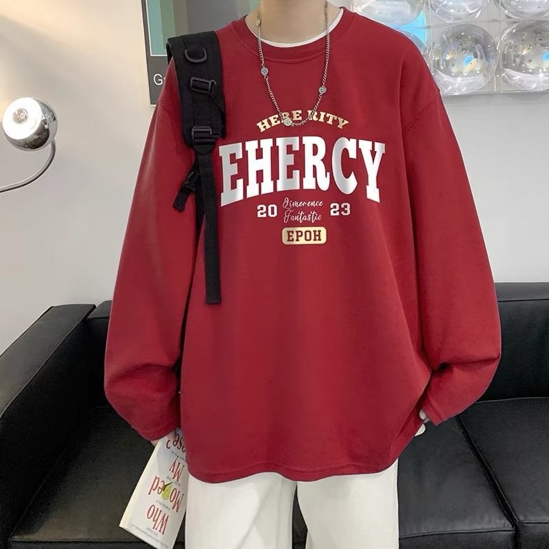 2023 Vintage Long Sleeve Mens T-Shirt Brown  - Image 1