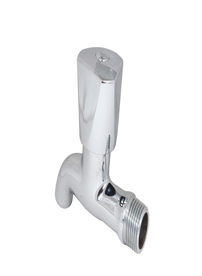 SHRUTI Brass Triangle Knob Bib Cock 1/2" with SS Wall Flange Pack of.1 Piece 1968-1771 - Image 2
