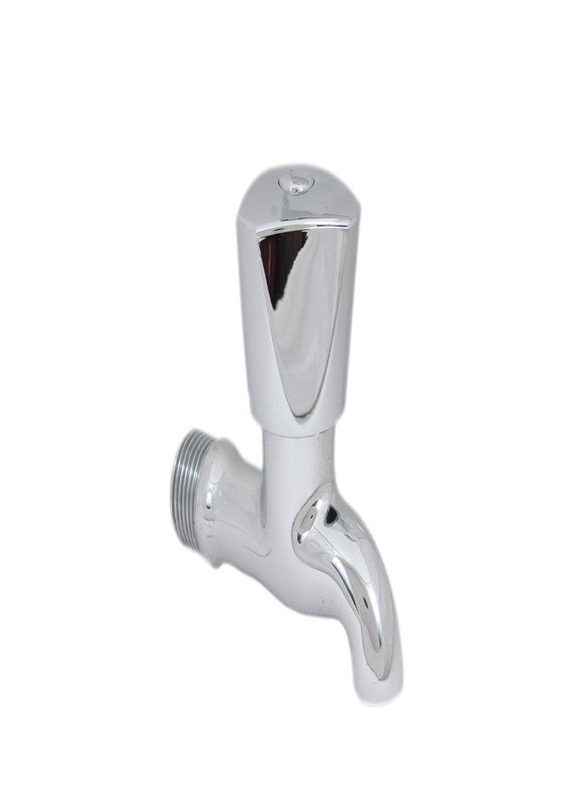 SHRUTI Brass Triangle Knob Bib Cock 1/2" with SS Wall Flange Pack of.1 Piece 1968-1771 - Image 1