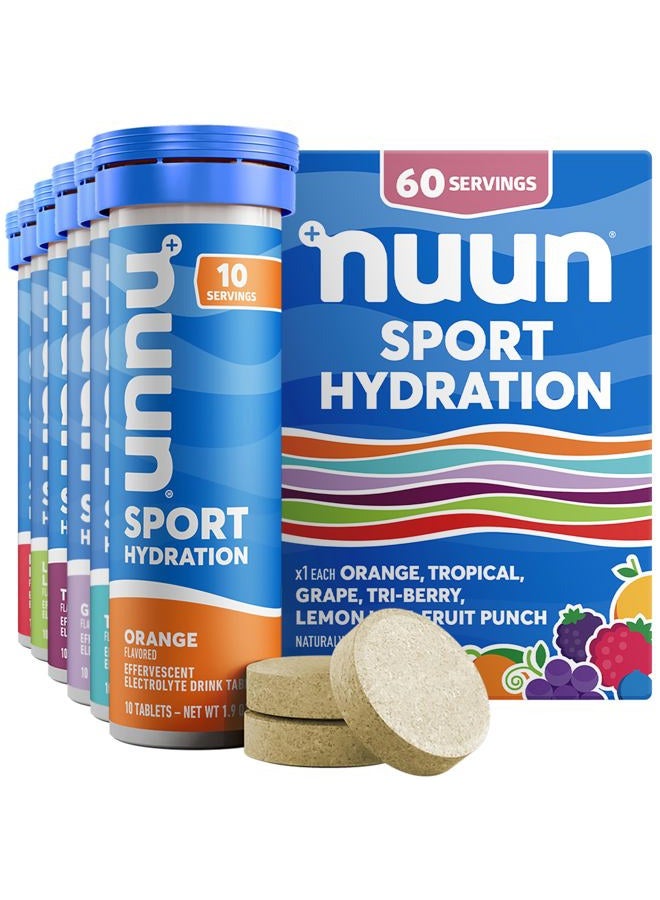 Nuun (Pack of 6) Electrolyte Drink Tablets, Variety Pack, 6 Tubes each 10 Tablets - Image 1