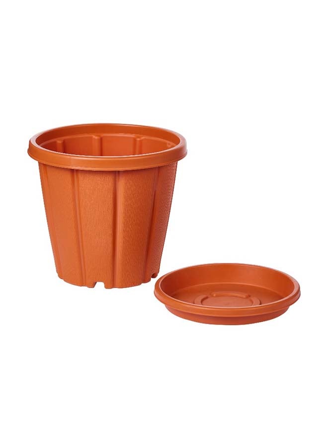 Cosmoplast طقم 2 من أصيص الزهور مع صينية من خشب الأرز 12  - Image 3
