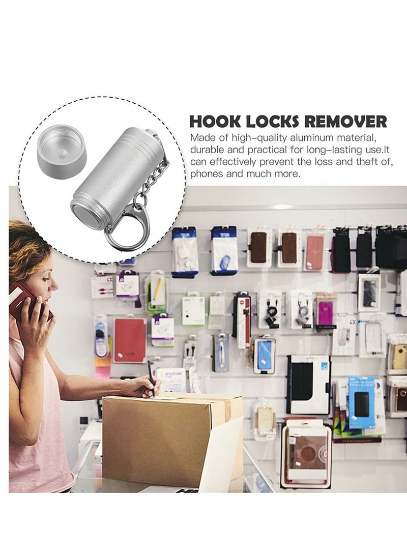 Anti-Theft Security Keys Mini Portable Magnetic Key Display Hook Lock Peg Hook Locks Remover Retail Shop Products Supermarket Lock Tool Silver 2Pcs - Image 1