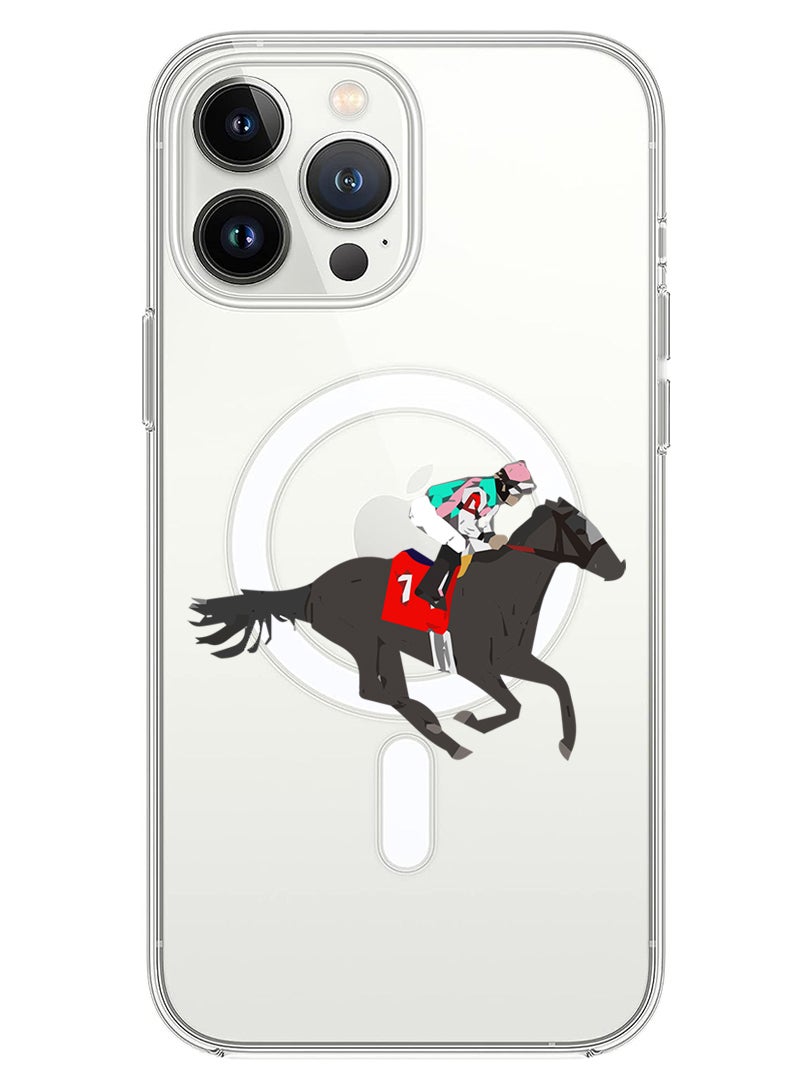 Theodor Magnetic Case for iPhone 13 Pro Max 6.7-inch Compatible with MagSafe Wireless Charging, Shockproof Phone Bumper Cover Horse Riding  - Image 1
