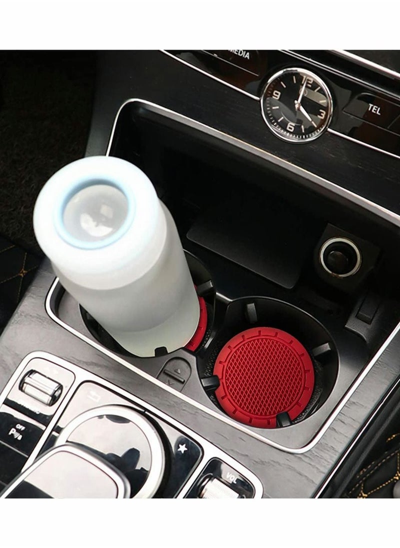 SYOSI Car Cup Holder Coaster, 4 Pack 2.75 Inch Diameter Non-Slip Universal Insert, Durable, Suitable for Most Interior, Accessory Women and Men (Red)  - Image 5