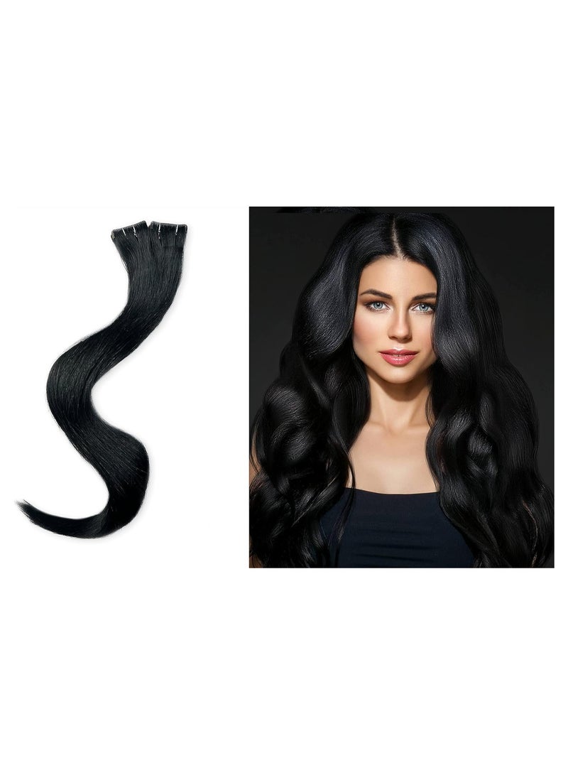 إستيل وصلات شعر ريمي غير مرئية - 24 بوصة - #1 (أسود غامق) - 20 قطعة (50 جم) - Image 1