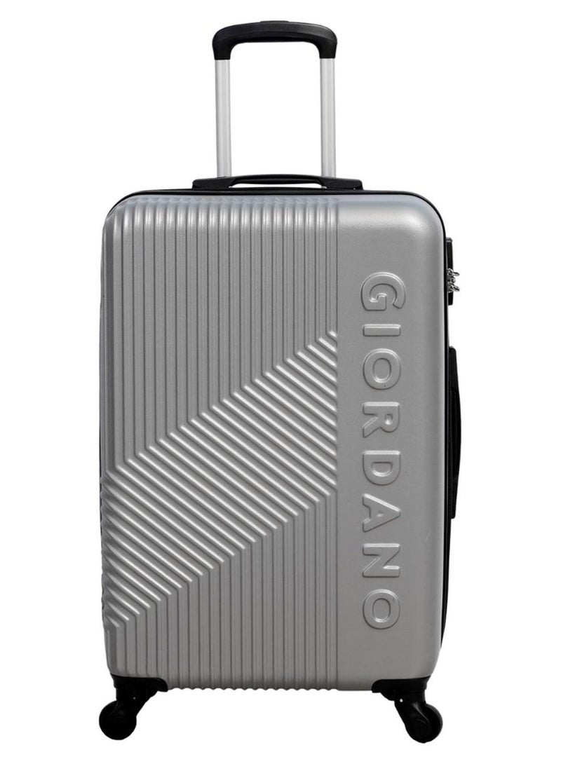 GIORDANO Logo Series Carry-On Small Cabin Suitcase Silver, ABS Hard Shell Lightweight Durable 4 Wheels Luggage Trolley Bag 20" With Secure 3 Digit Number Lock. - Image 1