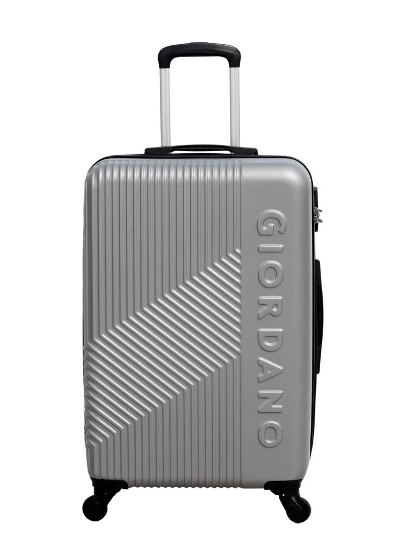 GIORDANO GIORDANO Logo Series Carry-On Small Cabin Suitcase Silver, ABS Hard Shell Lightweight Durable 4 Wheels Luggage Trolley Bag 20" With Secure 3 Digit Number Lock.  - Image 1