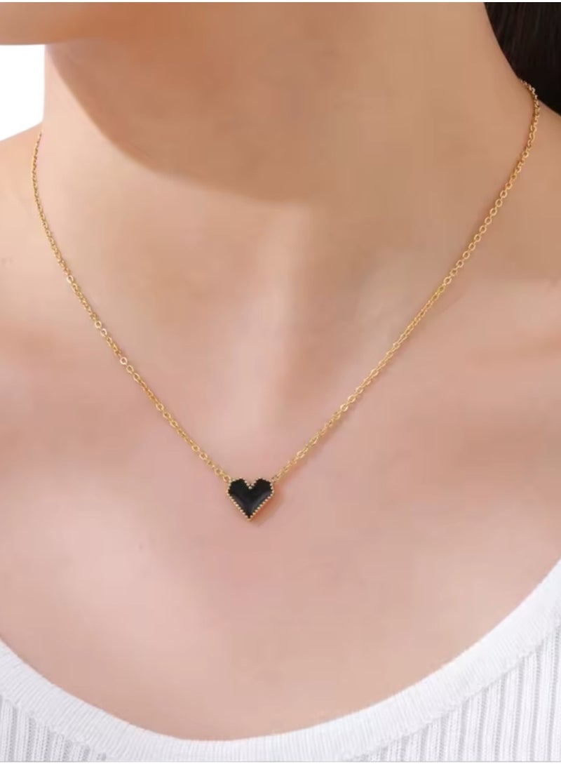 sixtyfour Elegant Stainless Steel Gold Plated Necklace For Women  - Image 2