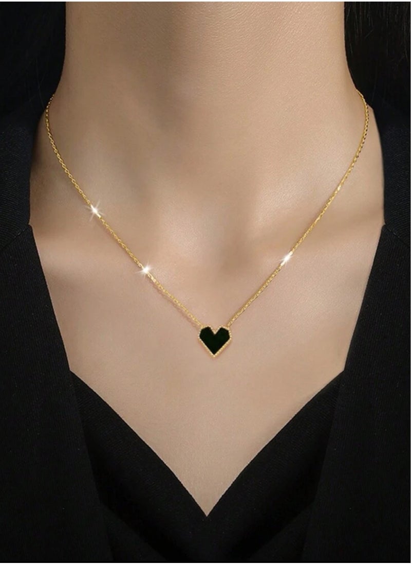sixtyfour Elegant Stainless Steel Gold Plated Necklace For Women  - Image 1
