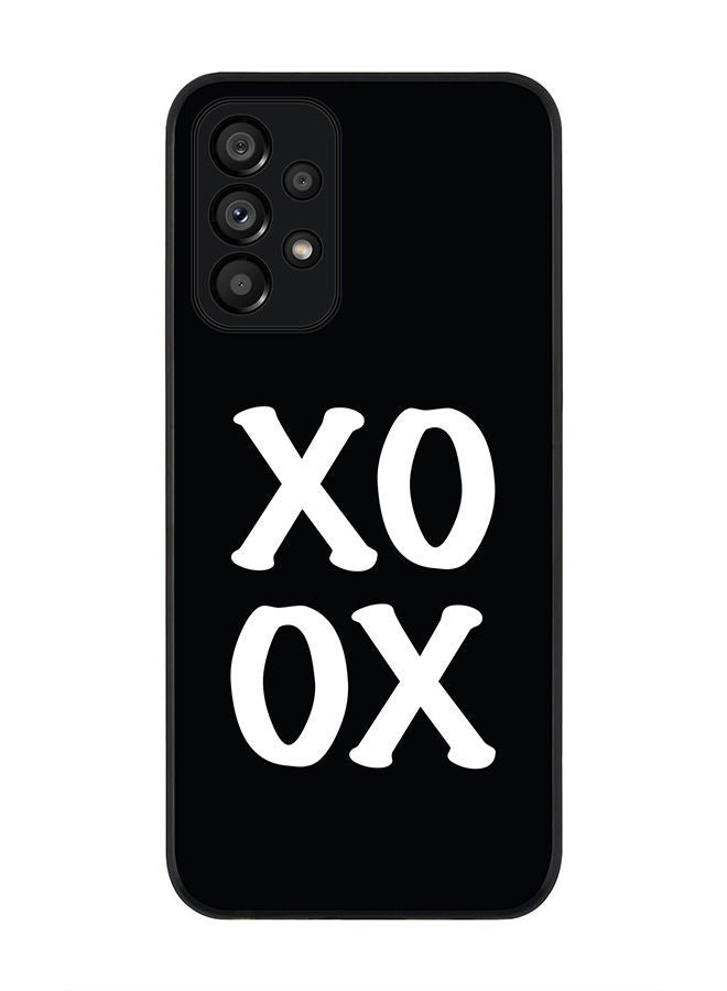 Stylizedd Rugged Black edge case for Samsung Galaxy A73 5G Slim fit Soft Case Flexible Rubber Edges Anti Drop TPU Gel Thin Cover - XOXO - Image 1
