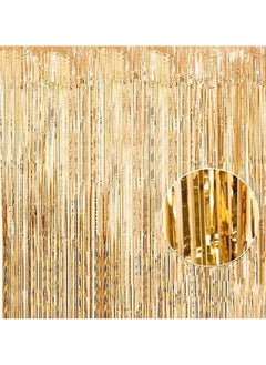 Generic 3.2ft x 6.6ft  Metallic Tinsel Foil Fringe Curtains Photo Booth Props for Birthday Wedding Engagement Bridal Shower Baby Shower Bachelorette Holiday Celebration Party Decorations  - Image 2