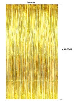 Generic 3.2ft x 6.6ft  Metallic Tinsel Foil Fringe Curtains Photo Booth Props for Birthday Wedding Engagement Bridal Shower Baby Shower Bachelorette Holiday Celebration Party Decorations  - Image 3