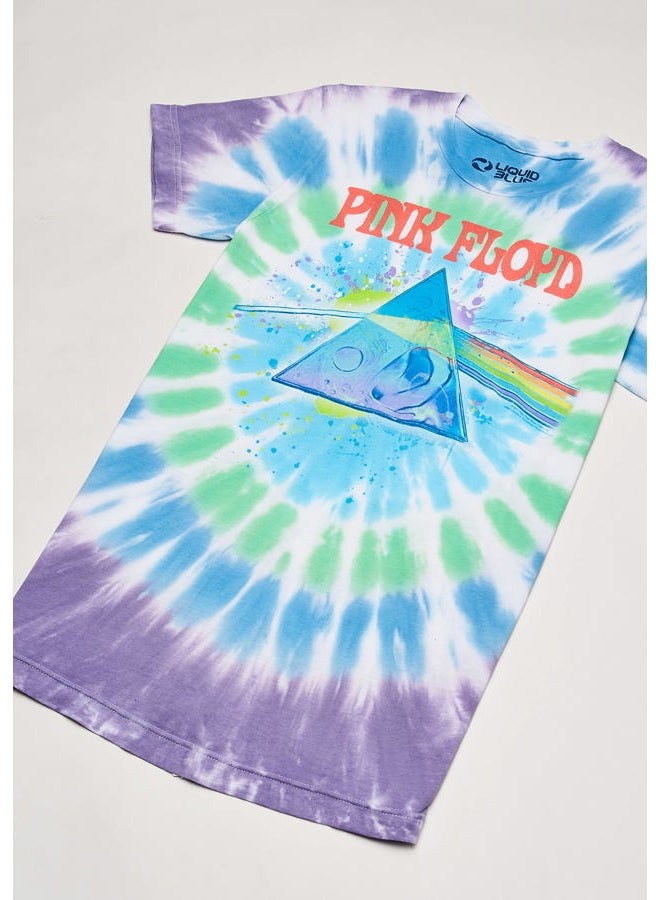 Liquid Blue Men's Pink Floyd Dark Side Oil Paint Tie Dye Short Sleeve T-Shirt - multi - XXL - Image 3