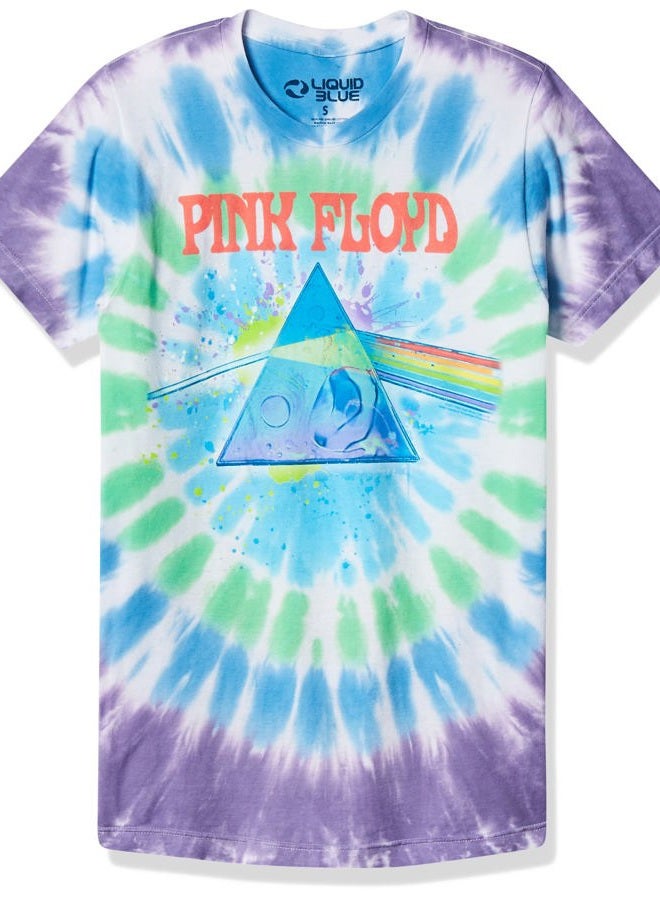Liquid Blue Men's Pink Floyd Dark Side Oil Paint Tie Dye Short Sleeve T-Shirt - multi - XXL - Image 1