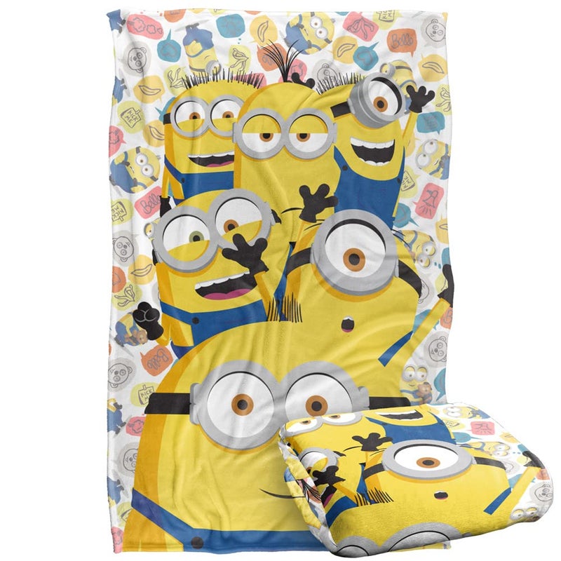 LOGOVISION Minions Blanket 36x58 Waving Silky Touch Super Soft Throw Blanket 
