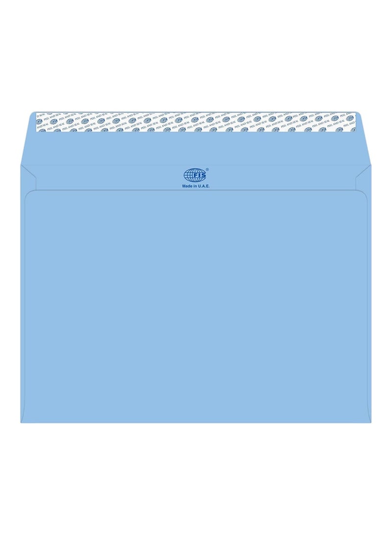 FIS FIS Executive Laid Paper Envelopes Peel & Seal, Pack of 25 Pieces, Blue Colour, C4 (229 x 324 mm) Size, 100 GSM - FSEE1042PBLB25 - Image 1