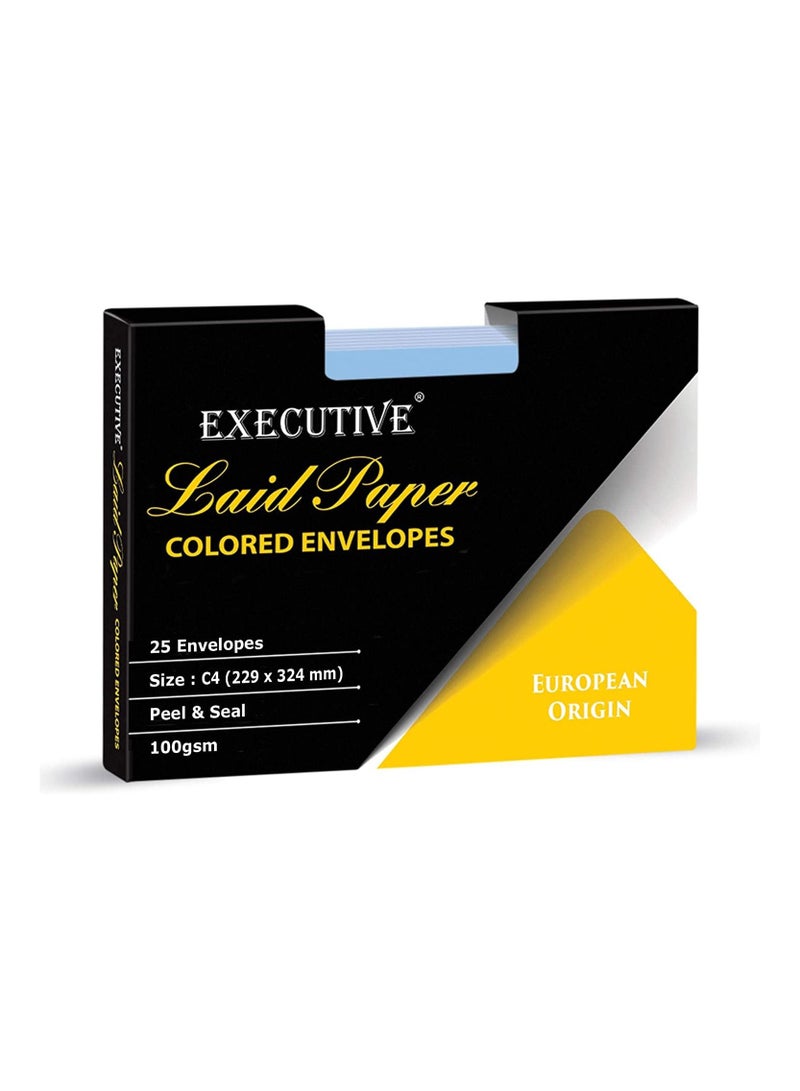 FIS FIS Executive Laid Paper Envelopes Peel & Seal, Pack of 25 Pieces, Blue Colour, C4 (229 x 324 mm) Size, 100 GSM - FSEE1042PBLB25 - Image 2