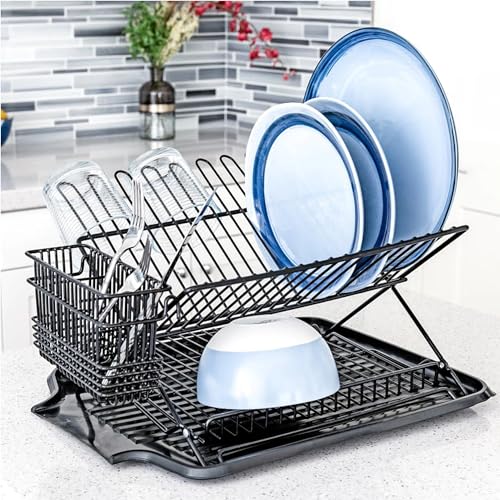 Better Houseware Drain Boards for Kitchen Counter 19.6 x 15.6 x 1.5 Black Dish Drainer Mat Shields Countertops from Water Damage - Image 4