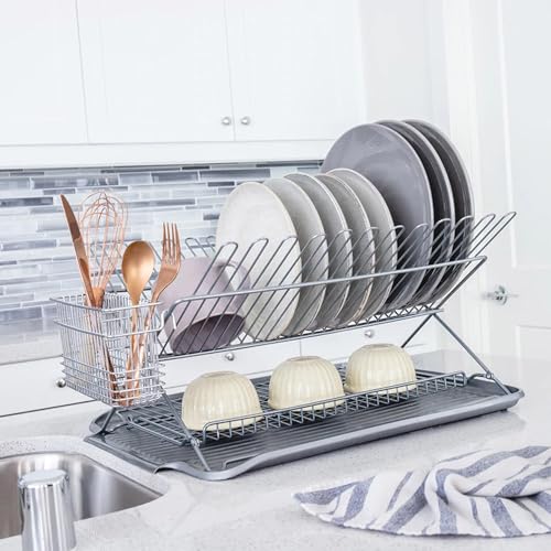 Better Houseware Drain Boards for Kitchen Counter 19.6 x 15.6 x 1.5 Black Dish Drainer Mat Shields Countertops from Water Damage - Image 5