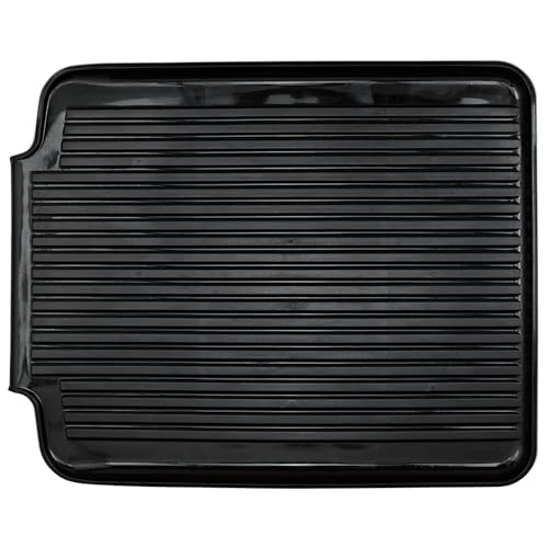 Better Houseware Drain Boards for Kitchen Counter 19.6 x 15.6 x 1.5 Black Dish Drainer Mat Shields Countertops from Water Damage - Image 2