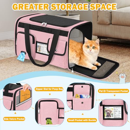 HUANLANG SoftSided Cat Carrier Airline ApprovedDog Carriers for Small Dogs Medium CatsPet Travel Carrier Up to 20 LbsCollapsible Cat Bag - Image 3