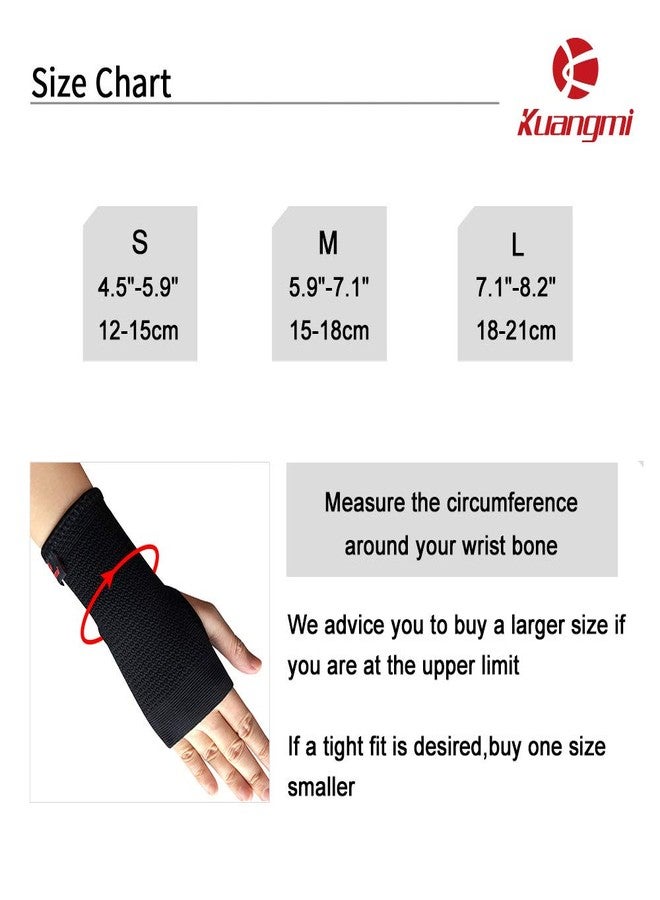 Kuangmi Compression Wrist Support Sleeve Palm Hand Brace Carpal Tunnel (Medium (Pack of 2)) - Image 5