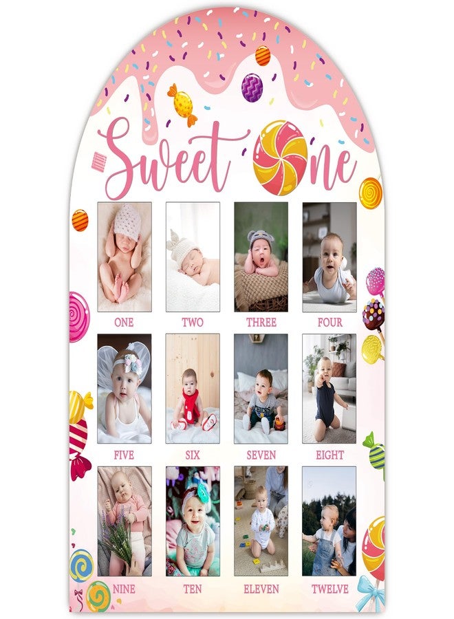 SIXEIGHT Sweet One My First Year Photo Board Frame, 12 Monthly Baby Milestone Wooden Sign, Gender Neutral Nursery Decor for Girl Boy, Baby Keepsake Gifts for Sweet One Birthday Party Decorations-A08 - Image 1