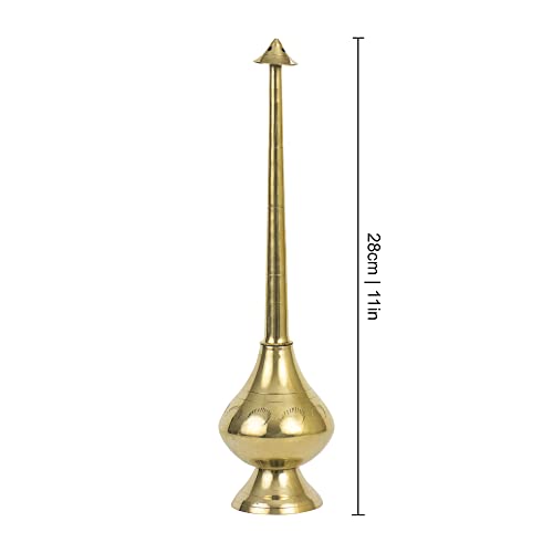 Spillbox Brass Sprinkler Bottle for Holy Water, Gangajal and Perfume Gulab Pash Rose Water Paneer Sombu – (large, 11 Inch) - Image 4
