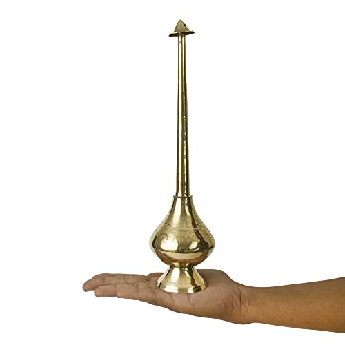 Spillbox Brass Sprinkler Bottle for Holy Water, Gangajal and Perfume Gulab Pash Rose Water Paneer Sombu – (large, 11 Inch) - Image 3