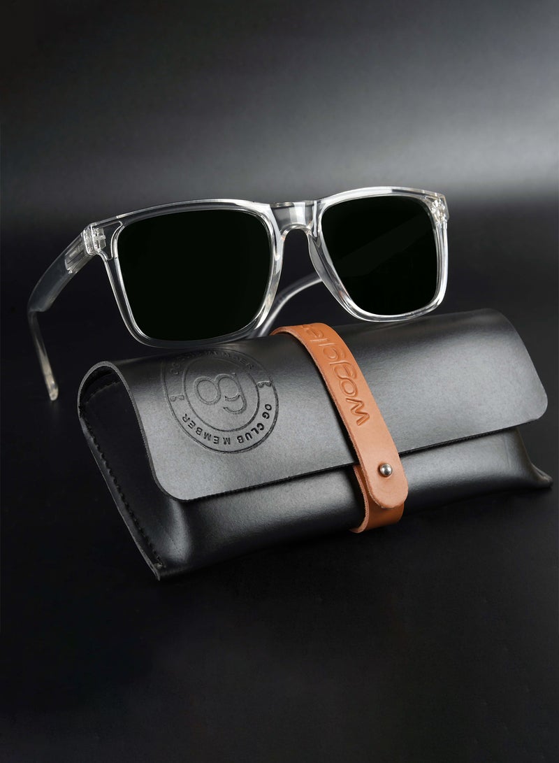 Woggles Auralite Transparent Polarized Square Sunglasses  - Image 4