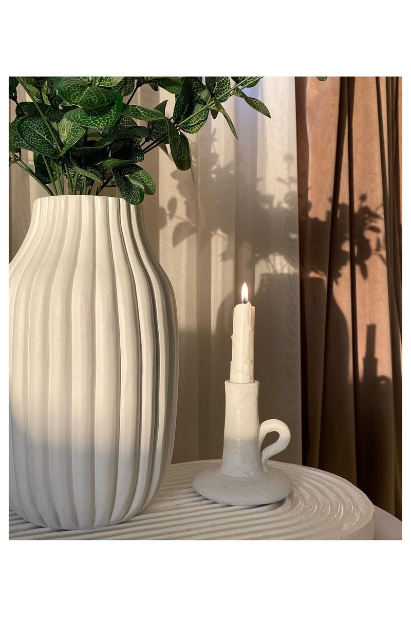 بصمة مزهرية حور من بصمة - 30cm - مصنوع يدويًا - مناسبة للأرفف الخشبية وغرف الطعام والبوفيهات- فازة حور إضافة راقية لمنزلك، يجمع بين الأناقة والبساطة. - Image 2