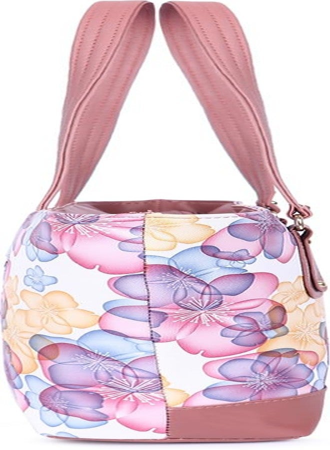 Nexeura Women's Floral Print Tote Handbag, PU Leather, Rectangle Shape, Water Resistant, 2 Pockets, Adjustable Shoulder Strap, 300g (MAROON) - Image 3