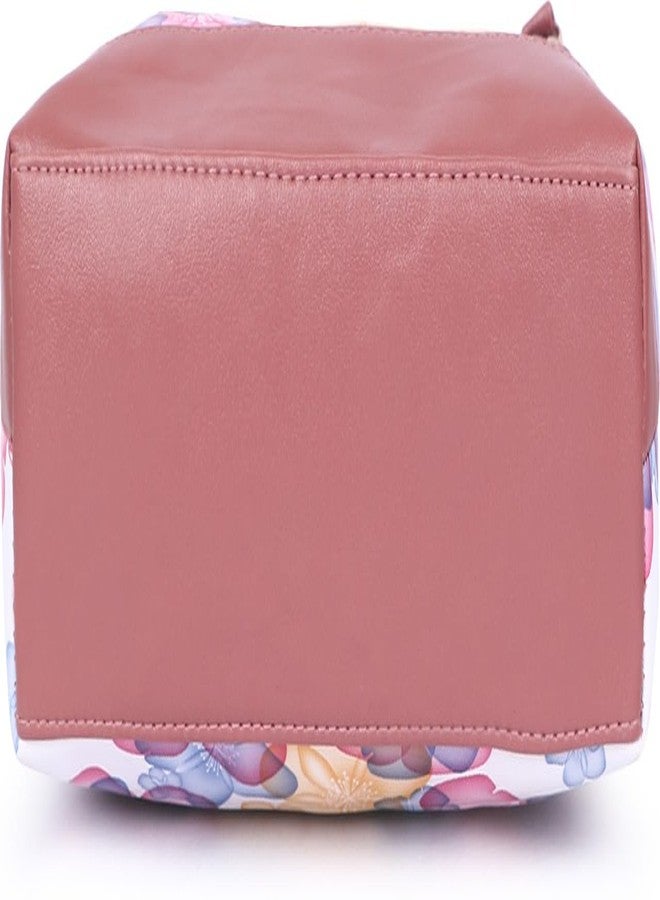 Nexeura Women's Floral Print Tote Handbag, PU Leather, Rectangle Shape, Water Resistant, 2 Pockets, Adjustable Shoulder Strap, 300g (MAROON) - Image 5