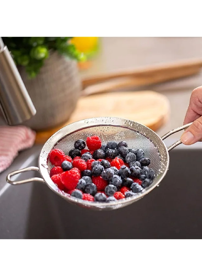 Chef Craft Dishwasher Safe Stainless Steel Mesh Strainer Chrome 8 Inch 21883