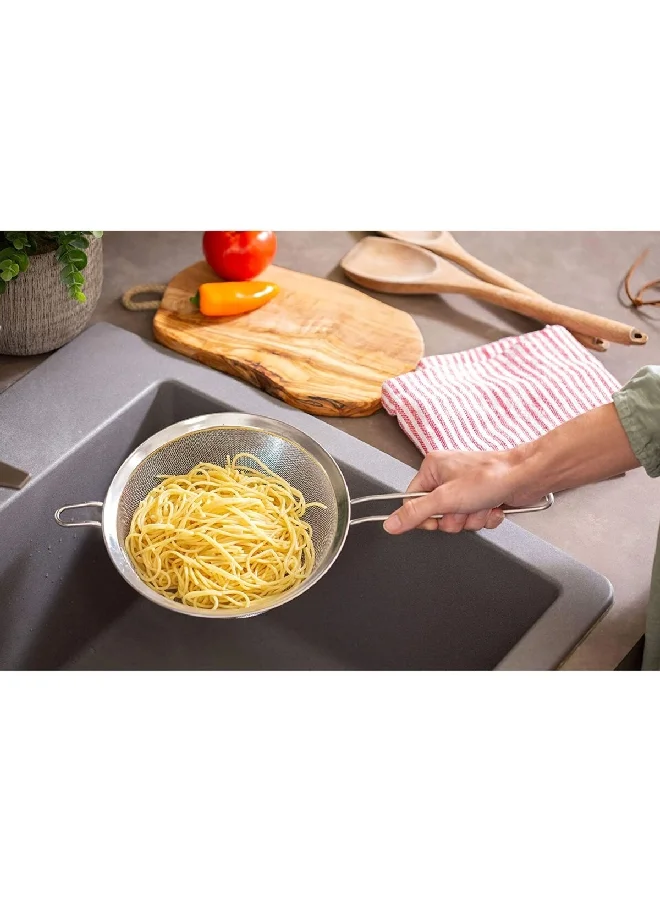 Chef Craft Dishwasher Safe Stainless Steel Mesh Strainer Chrome 8 Inch 21883