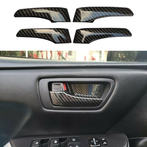 ruihe 4pc Carbon Fiber Color Inner Door Open Handle Cover Trim Fit for Highlander Camry RAV4 Hilux - Image 1