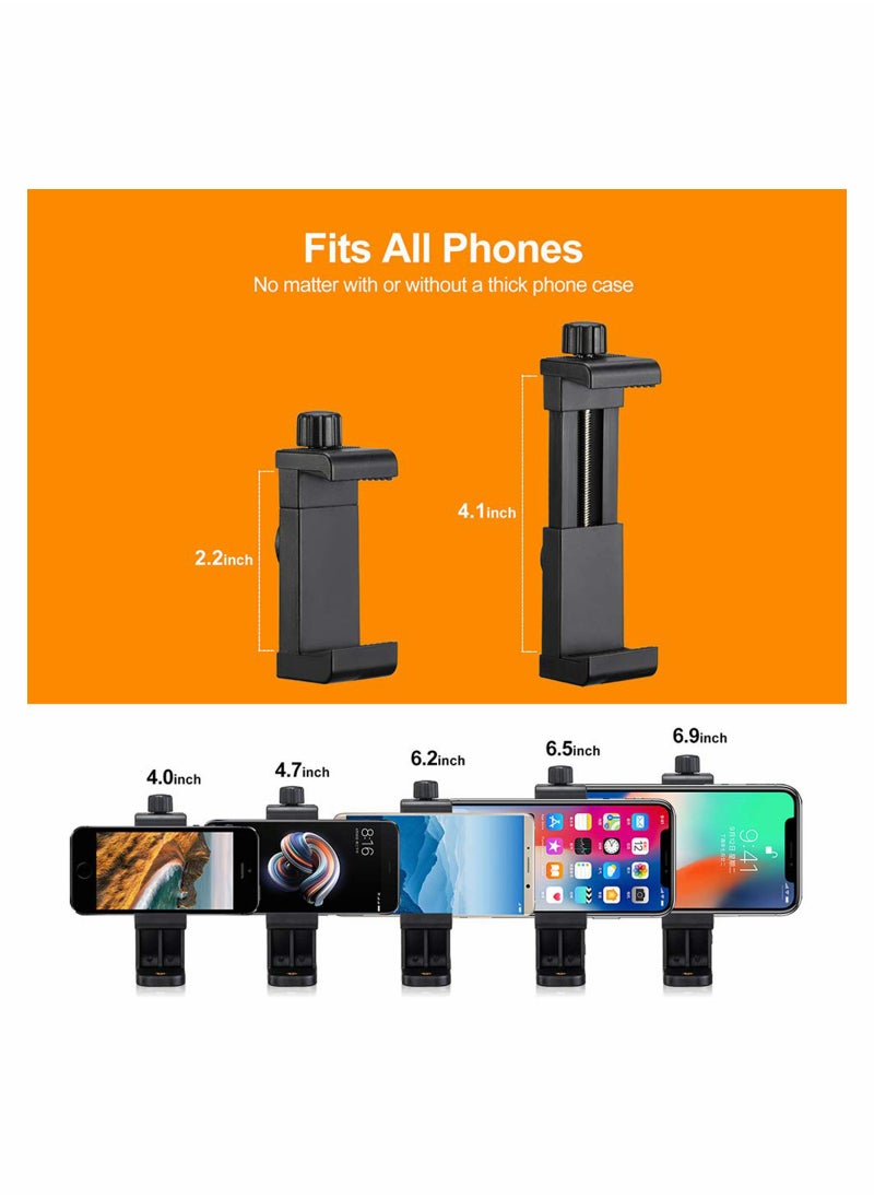 Excefore - Phone Tripod Mount Adapter, Universal Tripod Cell Phone Holder, Fits Any Smartphone, 1/4" Standard Screw, Rotating Vertical and Horizontal, Compatible with Selfie Stick, Monopod - Image 1