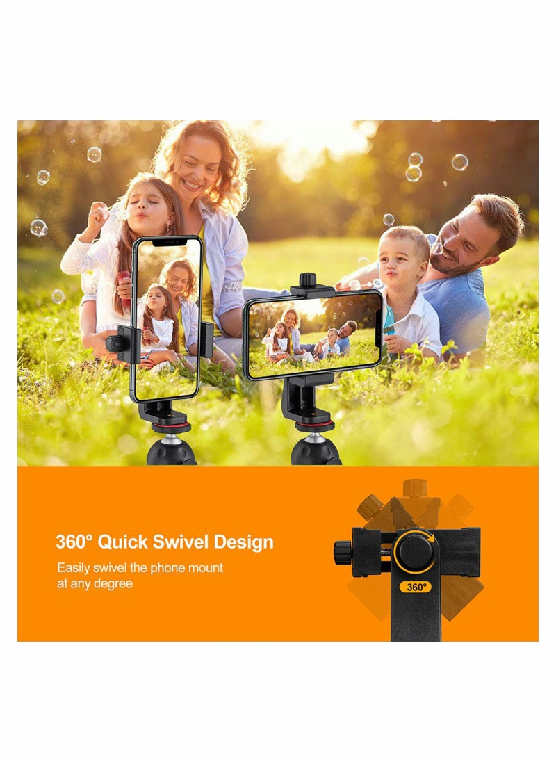 Excefore - Phone Tripod Mount Adapter, Universal Tripod Cell Phone Holder, Fits Any Smartphone, 1/4" Standard Screw, Rotating Vertical and Horizontal, Compatible with Selfie Stick, Monopod - Image 1