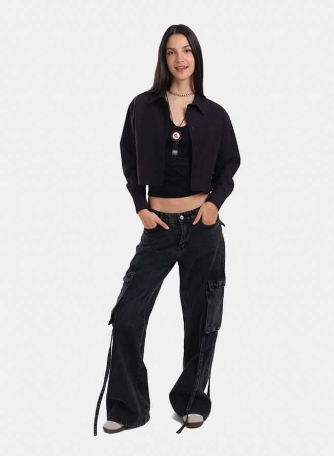 Carina Dropped Shoulder Cropped Shirt - Image 5