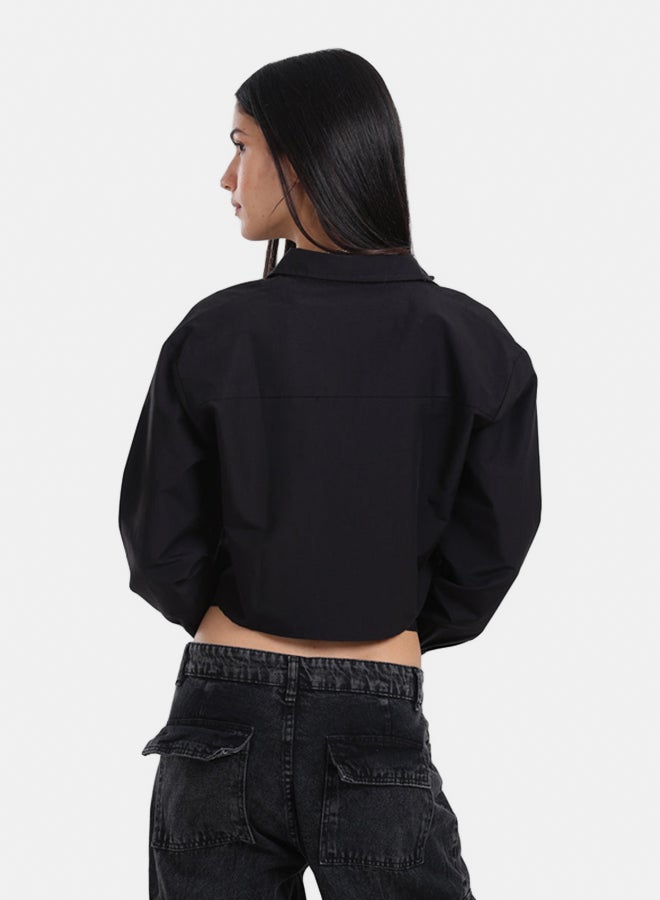 Carina Dropped Shoulder Cropped Shirt - Image 3
